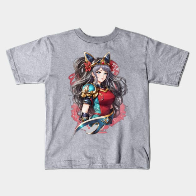 Cetus Fantasia: Ethereal AI Anime Character Artistry Kids T-Shirt by artbydikidwipurnama